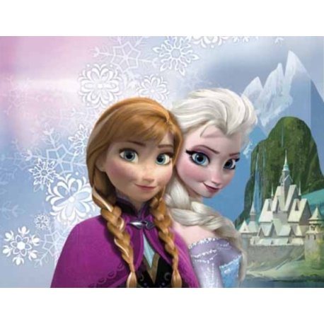 Lámina Comestible Frozen Elsa y Ana Castillo x 1u