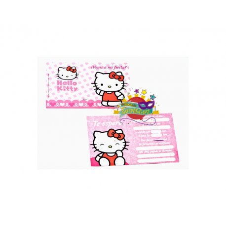 Invitaciones Hello Kitty x 10 u.