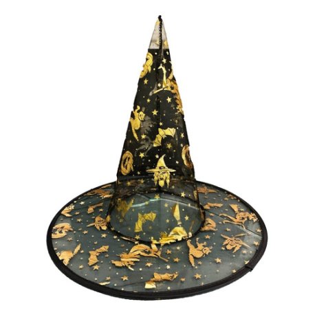 Sombrero de Bruja Tela x1 (40cm alto)