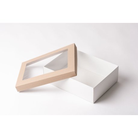 Caja Desayuno Tapa Kraft c/ Visor (33cm x 24cm x 10cm) X 1u.