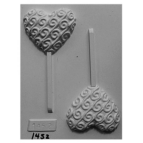 Placa Acetato Molde x1 - Paleta Corazón Arabescos (1452A)