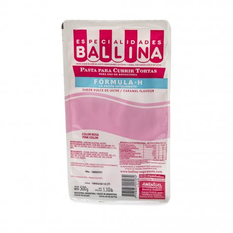Pasta Ballina Para Cubrir Tortas Color Rosa Formula H-DDL x 500g