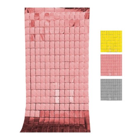 Cortina Metalizadad Brick Wall Rosa (2 mt. x 1 mt.)