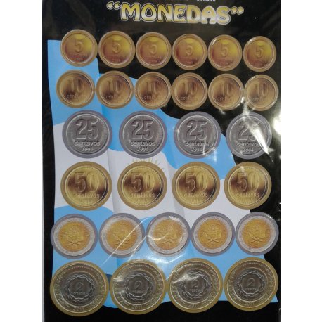 Monedas Cartón x 87u (3 planchas x 29 monedas)