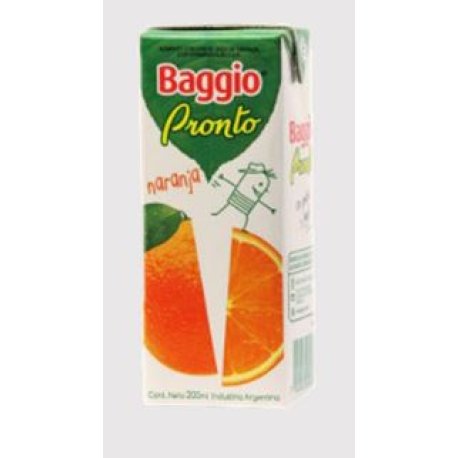 Jugo Baggio x 18 u. - Naranja ( 200 cc c/u)