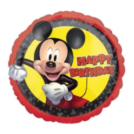 Globo Metalizado Mickey Happy Birthday 18” (45cm) x 1u.