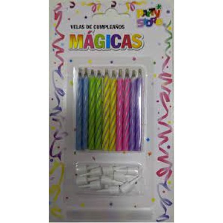 Velas Mágicas Multicolores x 10 u.(97944)