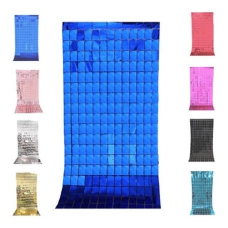 Cortina Metalizadad Brick Wall Azul (2 mt. x 1 mt.)