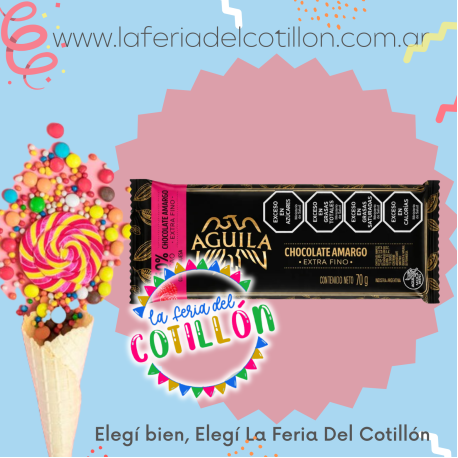 Chocolate Aguila 60% Cacao con Frambuesa x 70grs