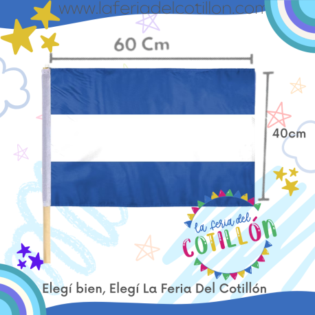 Bandera Argentina Plástica con Palito (40CM X 60CM) x 1 u. 