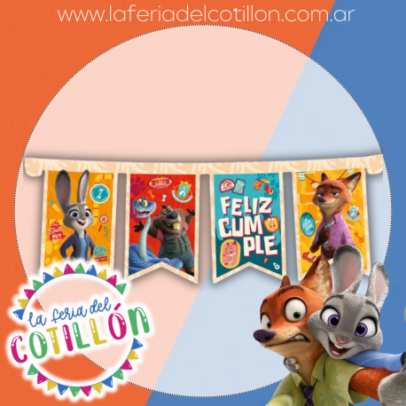 Banderin Articulado Zootopia x1u.