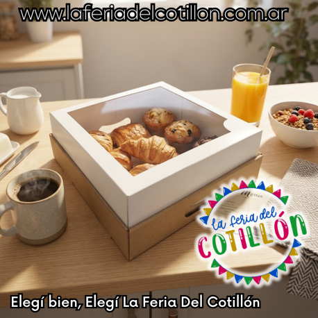 Caja Desayuno Tapa Visor x 1 u. (30x30x12 cm)