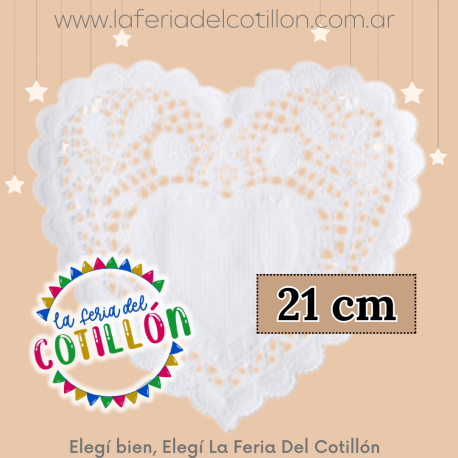 Blonda Corazon Blanca 21 cm x 12u.