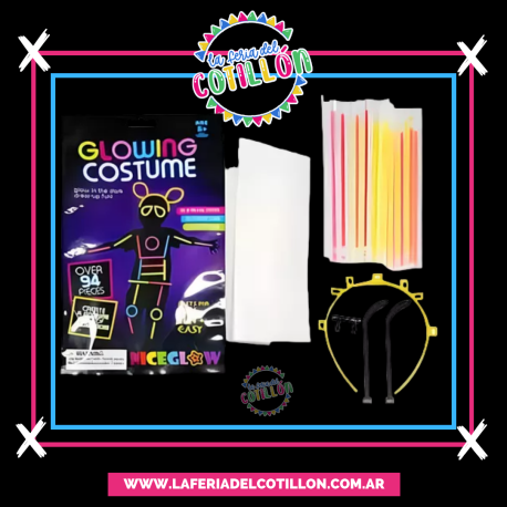 Traje Glowing Costume Quimico Neon 94 piezas