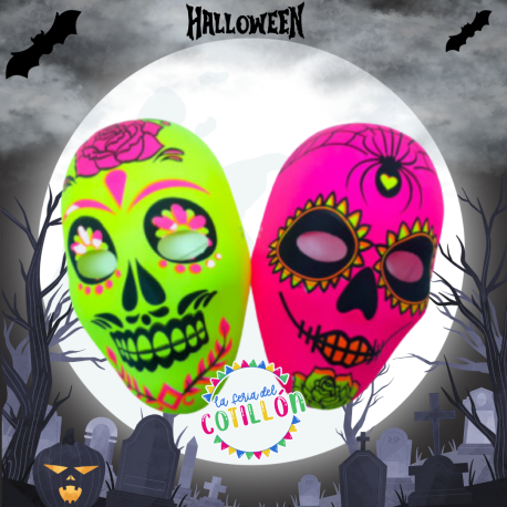 Careta Calaca Fluo x 1 u.