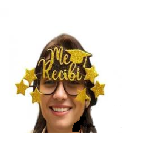Anteojos Me Recibi Estrellas Oro x 1 u.