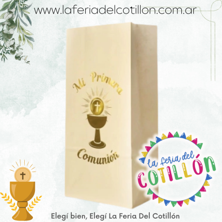 Bolsa Papel con Fuelle Comunion x 10 u.