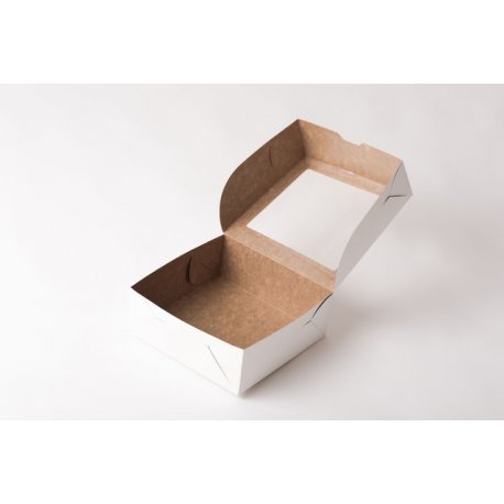 Caja Blanca con Tapa con Visor Integrada Usos Múltiples x1 (21 x 21 x 8 cm.)