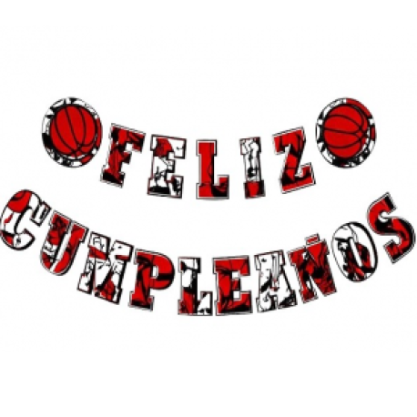 Banderin Feliz Cumple Basquet x1 u.