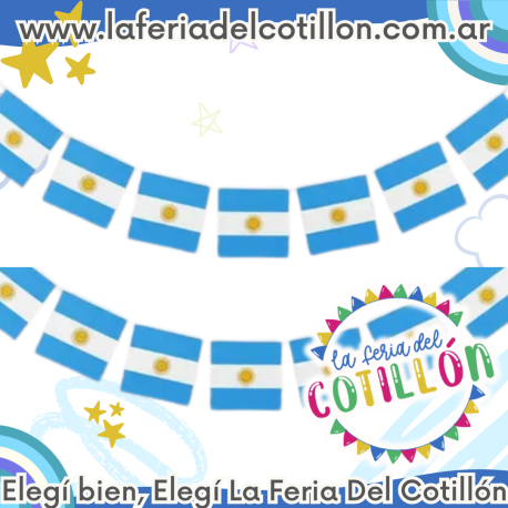 Banderin Carton Bandera Argentina Horizontales x 2mts
