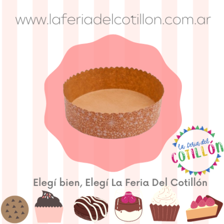 Molde de Papel Bizcochuelo / Panettone x 5 u. - 22 cm.
