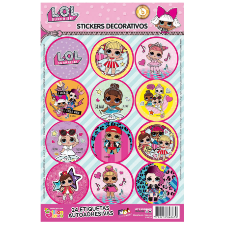 Stickers LOL Surprised Autoadhesivo x 24 u.