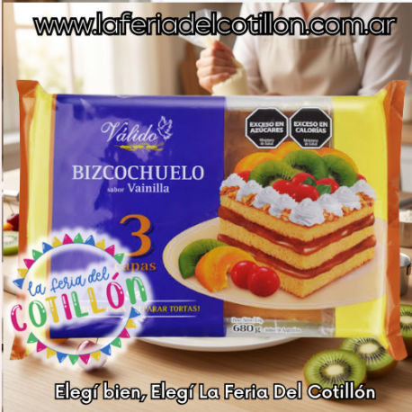 Bizcochuelo en Capas Rectangular Válido x 500 gr. - Vainilla