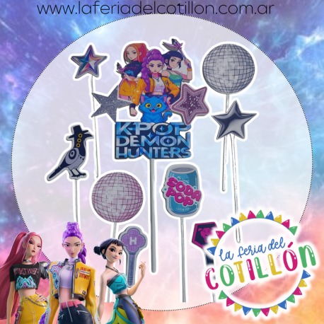 Cake Topper Guerreras K POP (9 piezas)