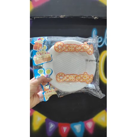 Plato Blanco Torta Candy x 25 u.