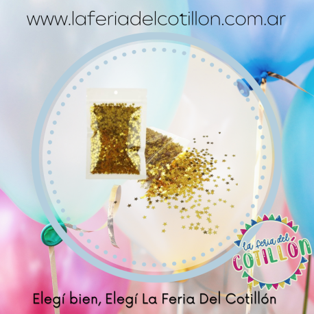 Confeti Metalizado Mini  4mm Dorado x 15grs.