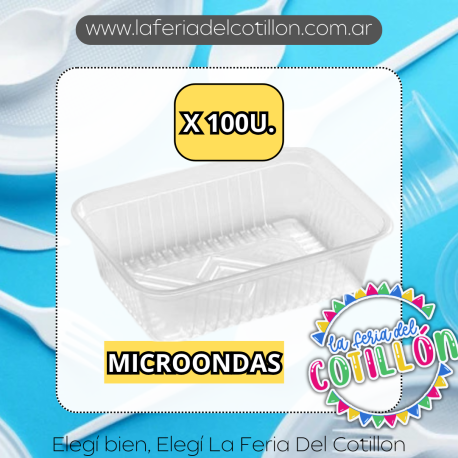 Bandeja Plastica MICROONDAS Transparente Nº102 x 100 u.