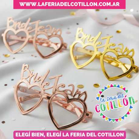 Anteojo Corazon Team Bride Colores Surtidos X 1u.
