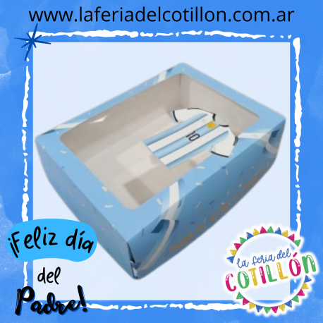 Caja Con Visor Camiseta Argentina Dia del Padre (18x23x8cm)