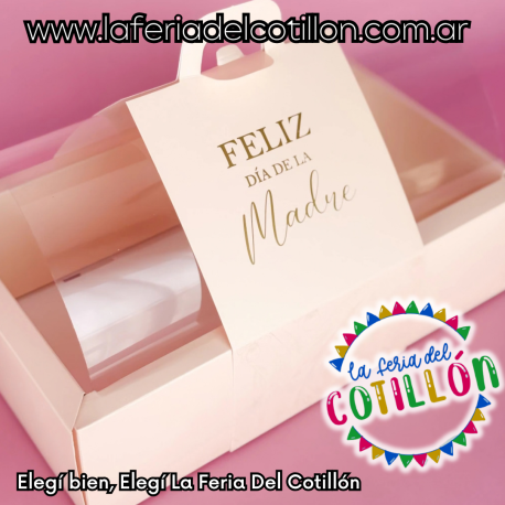Caja Buzon Dia de La Madre con Manija y Acetato Elevado (33x18x15cm)