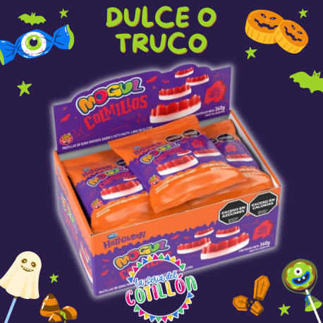 Caja Gomita Mogul Colmillos Halloween x 12 u. (30grs c/u)