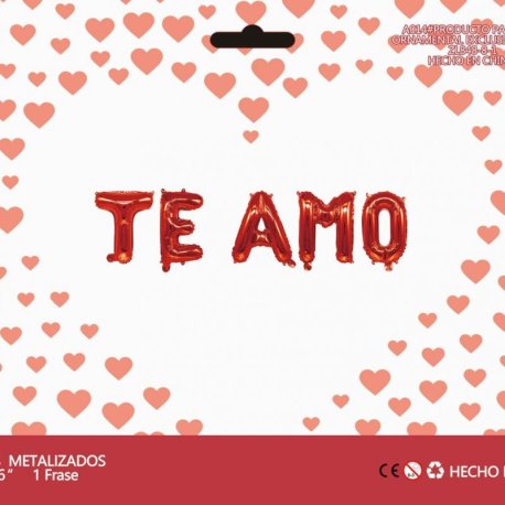 Globo Metalizado Frase Te Amo 16
