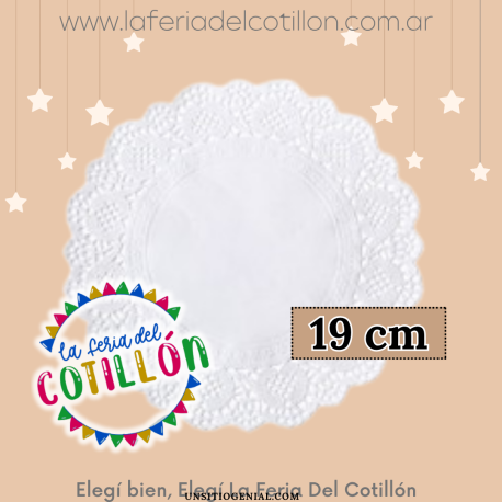 Blonda Redonda Blanca 19 cm x 12u.