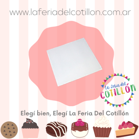 Bandeja MDF Blanco para Tortas - RECTANGULAR 25x35