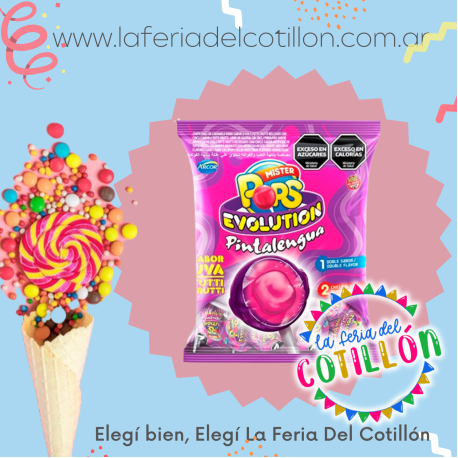 Chupetin Mr Pop Evolution Pintalengua  x 24 u.