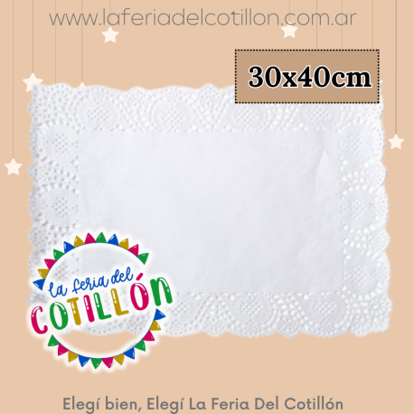 Blonda Rectangular Blanca 30x40cm x 12u.