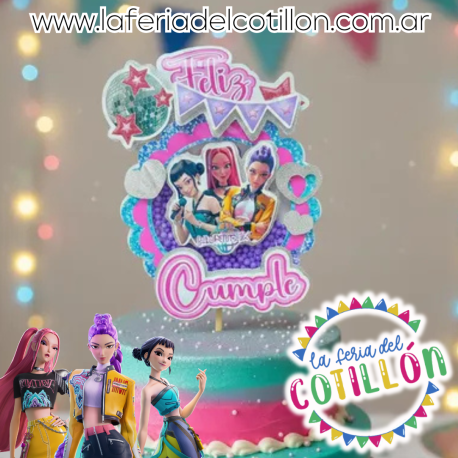 Adorno Cake Topper Torta 3D Guerreras Kpop