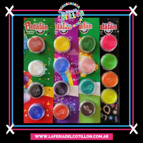 Maquillaje PINTAFAN Brillante set x 4 x 8gr (4 pastillas 2 gr c/u)