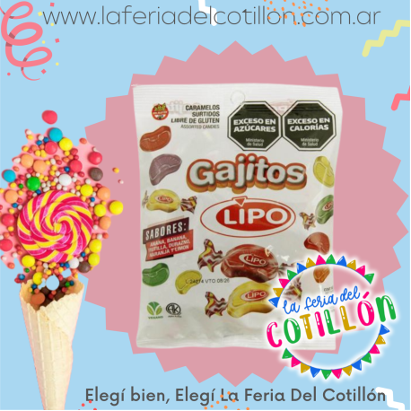 Caramelos Gajitos Frutales Lipo x 454 grs.
