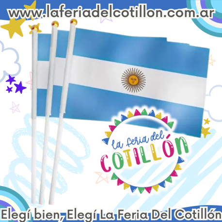 Bandera Argentina Tela x 12u. (14x20cm)