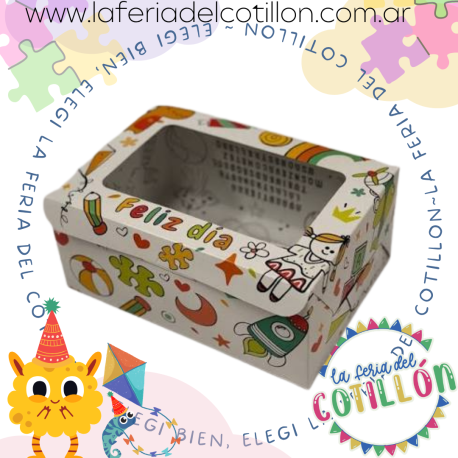 Caja Feliz Dia Con Visor 17x17x10cm