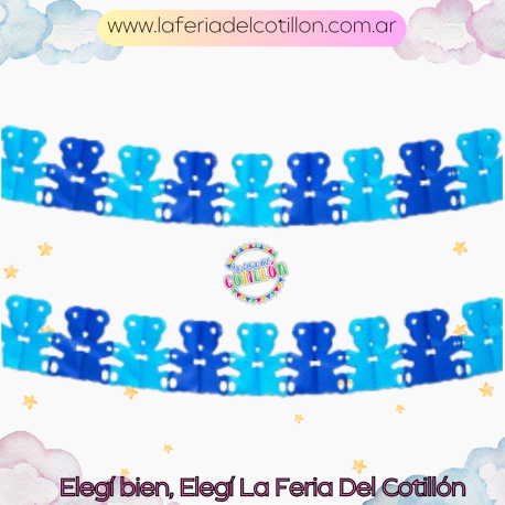 Banderin Guirnalda Osito Celeste 360x18x17,4c