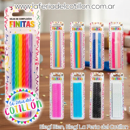 Blister Velas Finitas 17 cm x 24 u.