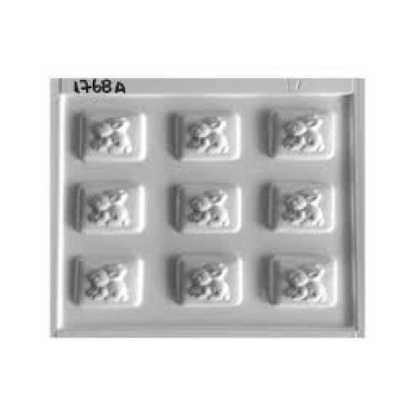 Molde Placa Acetato Bombones Conejo  x 3 u.