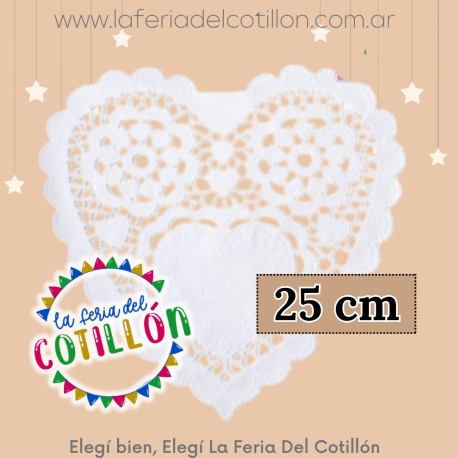 Blonda Corazon Blanca 25 cm x 12u.