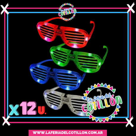Oferta Anteojo Rayado Led Colores Surtidos x12u.